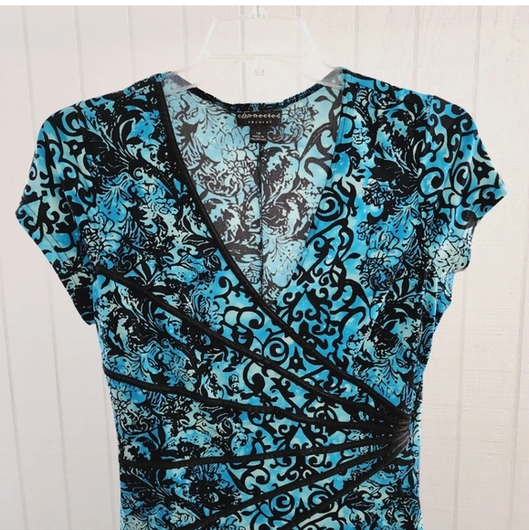 Y2K Dress Size 14 Connected Apparel Blue Black Goth Fairy Whimsical 31" waist - Picture 8 of 15